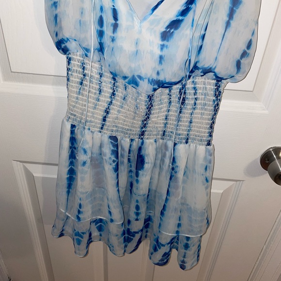Blue and white Bebe tie dye mini sundress - Picture 3 of 5